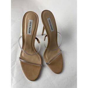 Steve Madden Nude Clear Strap Stiletto Heels Transparent Minimalist 10M